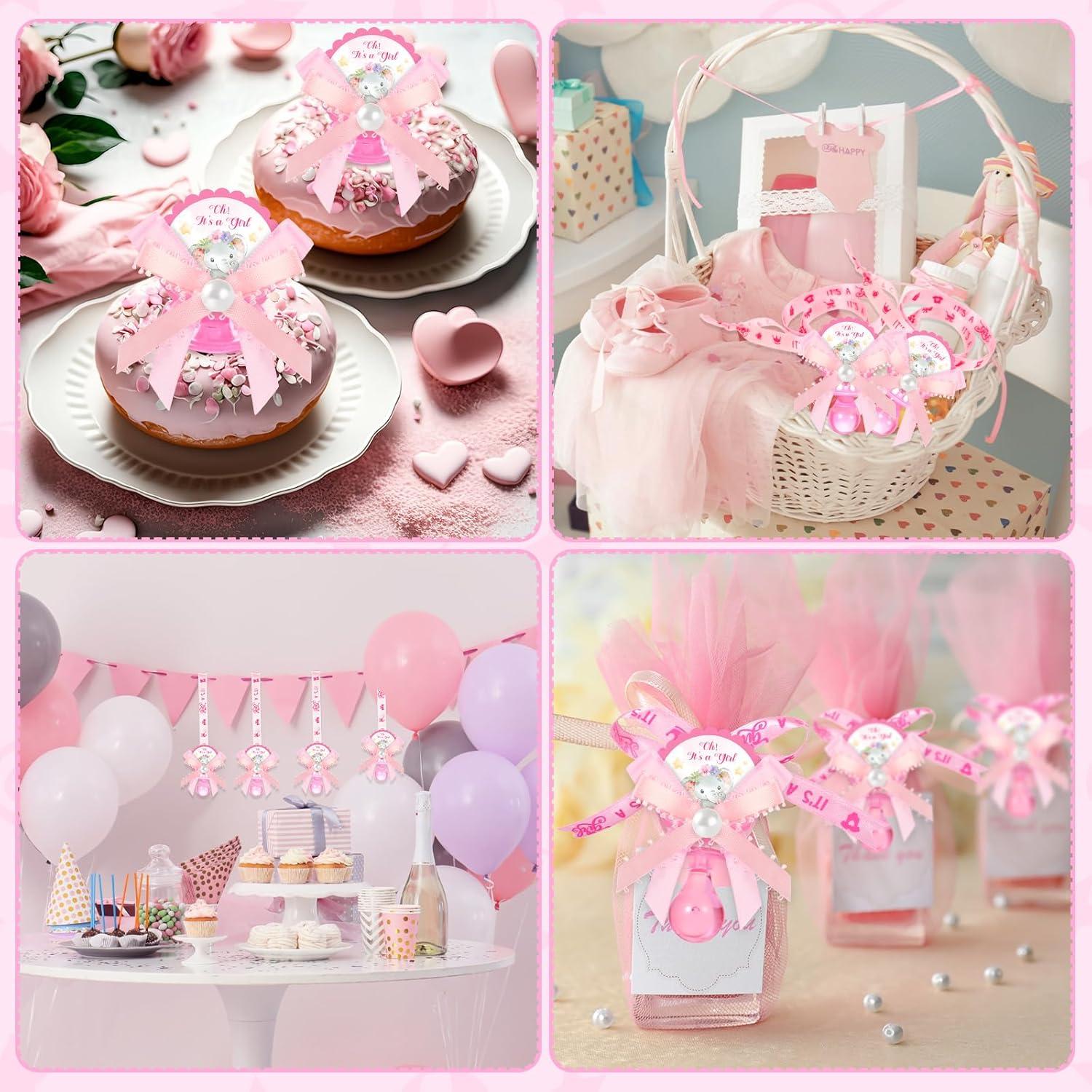 Collares de Chupete Elefante Remuuly 60 Pcs Rosa Baby Shower