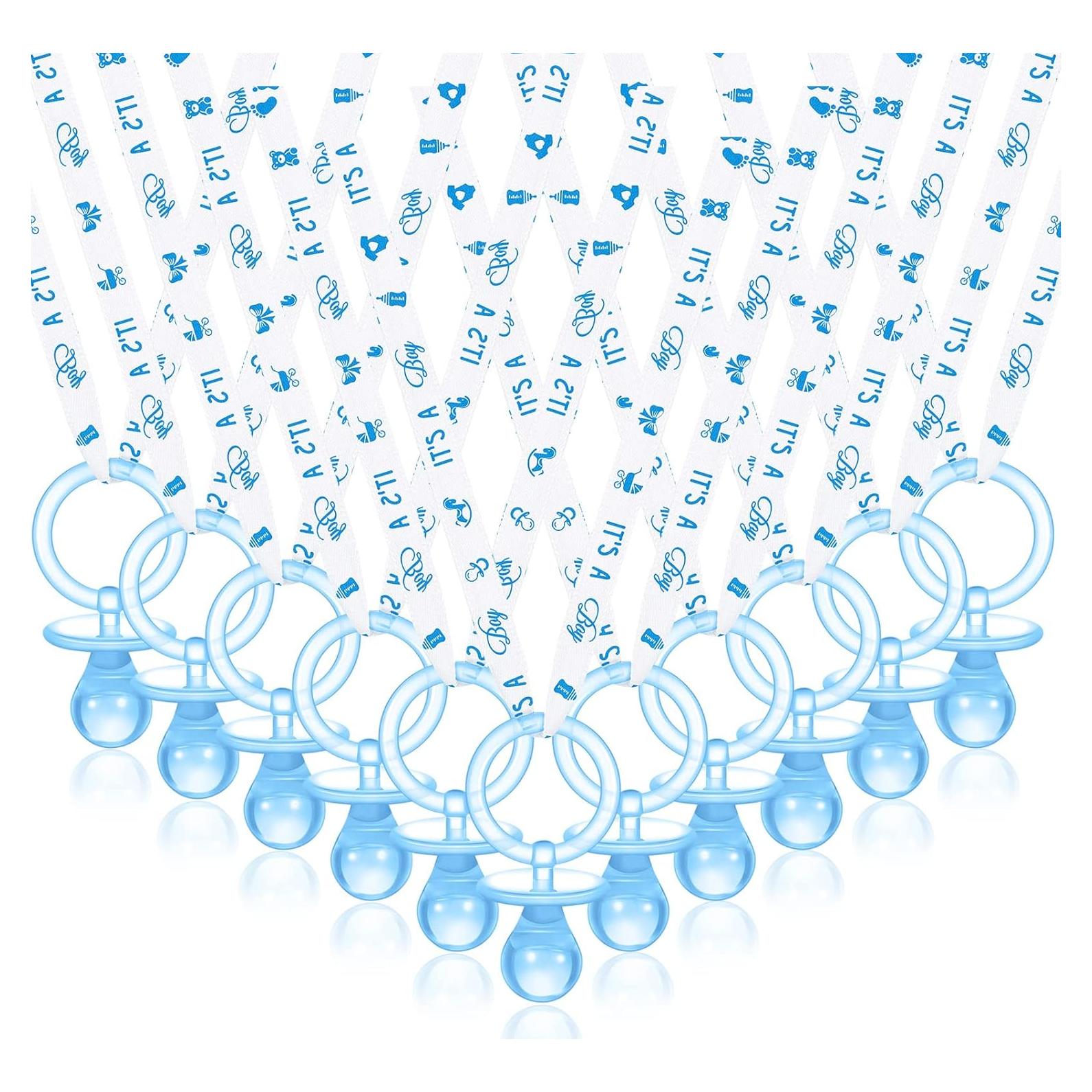 Collares de Chupetes para Baby Shower Junkin 60 Piezas Azul