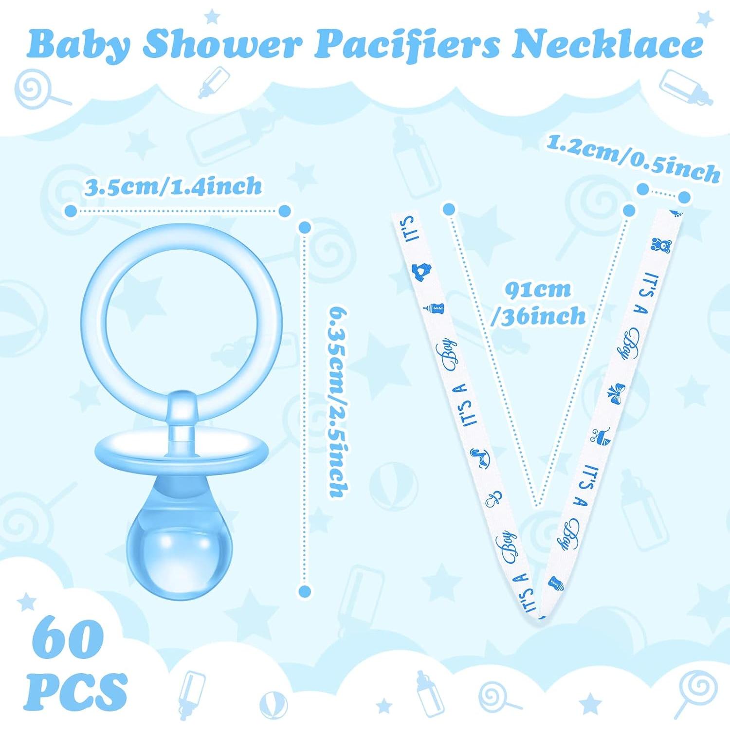 Collares de Chupetes para Baby Shower Junkin 60 Piezas Azul