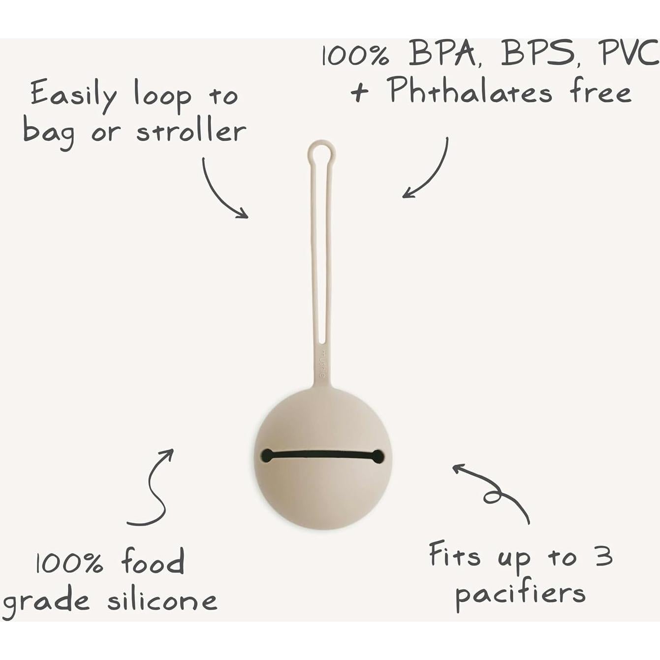 Funda para Chupete de Silicona Mushie Malva Nublada