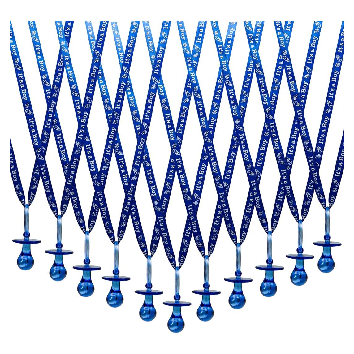 Collares de Chupetes Acrílico 36 Piezas Azul Real Fiesta Bebé