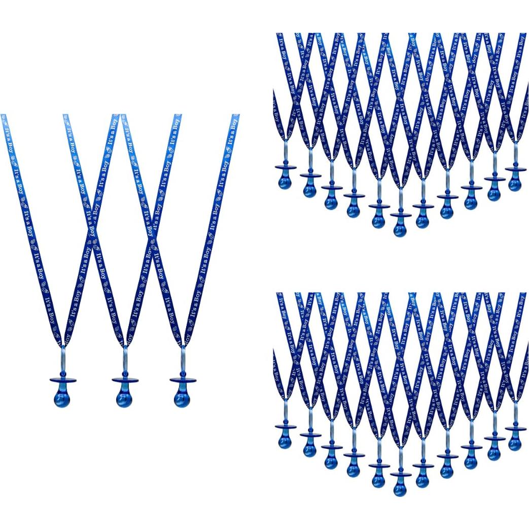 Collares de Chupetes Acrílico 36 Piezas Azul Real Fiesta Bebé