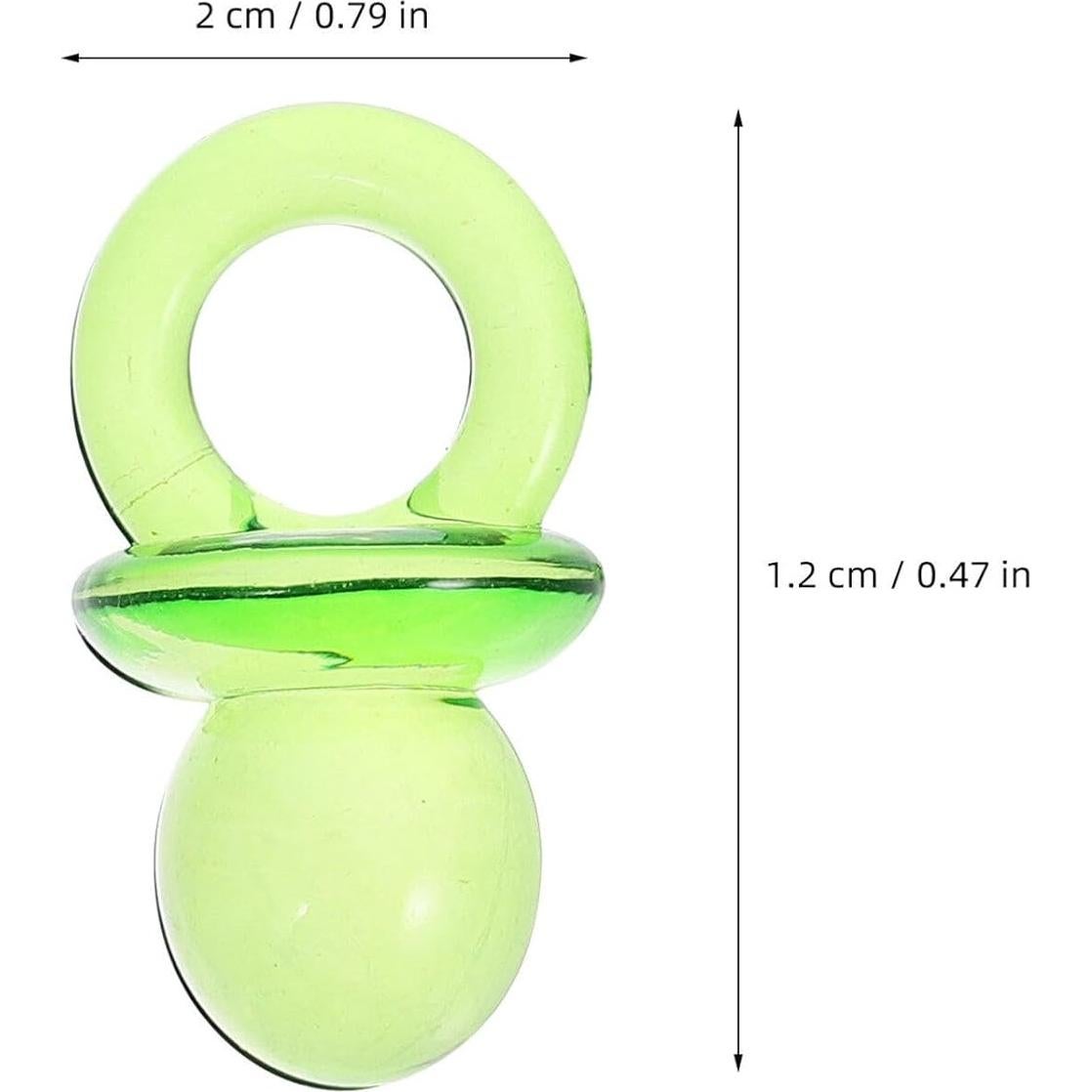 2 Mini Chupetes Acrílicos para Baby Shower - Decoración Verde