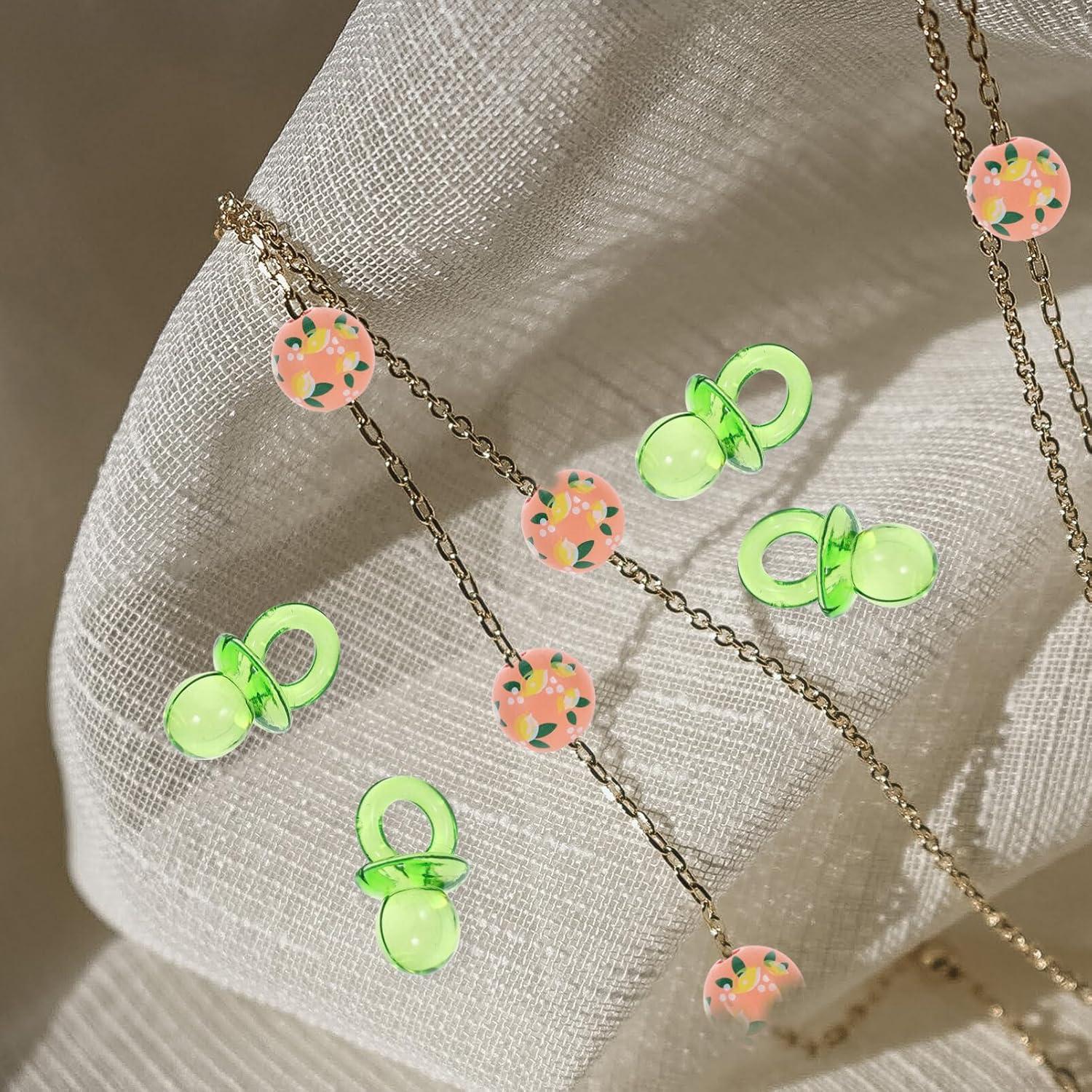 2 Mini Chupetes Acrílicos para Baby Shower - Decoración Verde