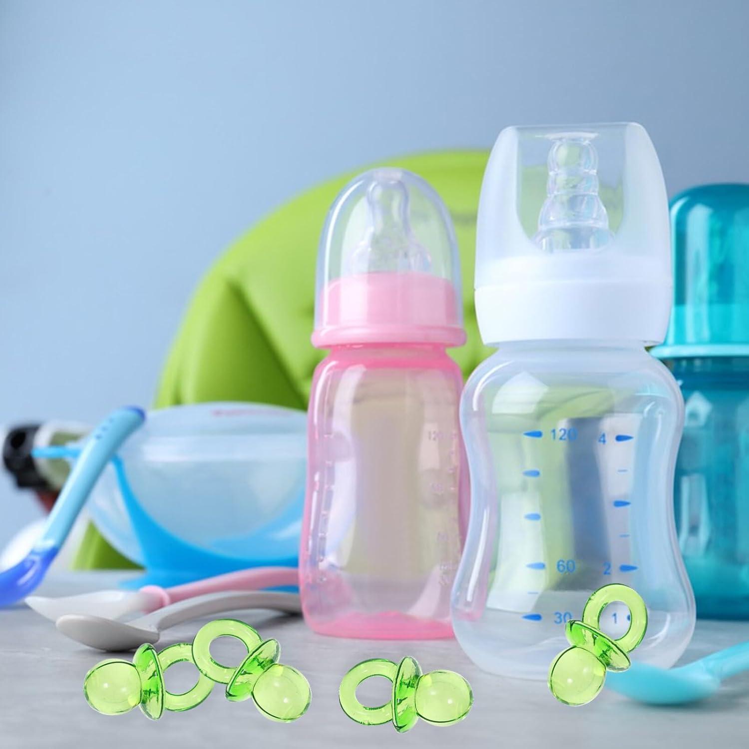 2 Mini Chupetes Acrílicos para Baby Shower - Decoración Verde