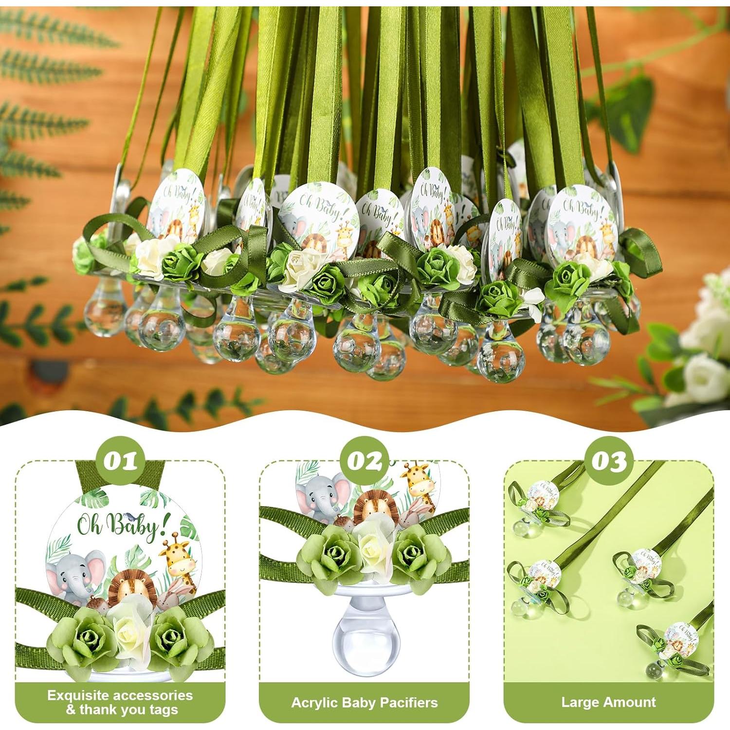 Collares de Chupete para Baby Shower Quelay 60 Pcs Animales