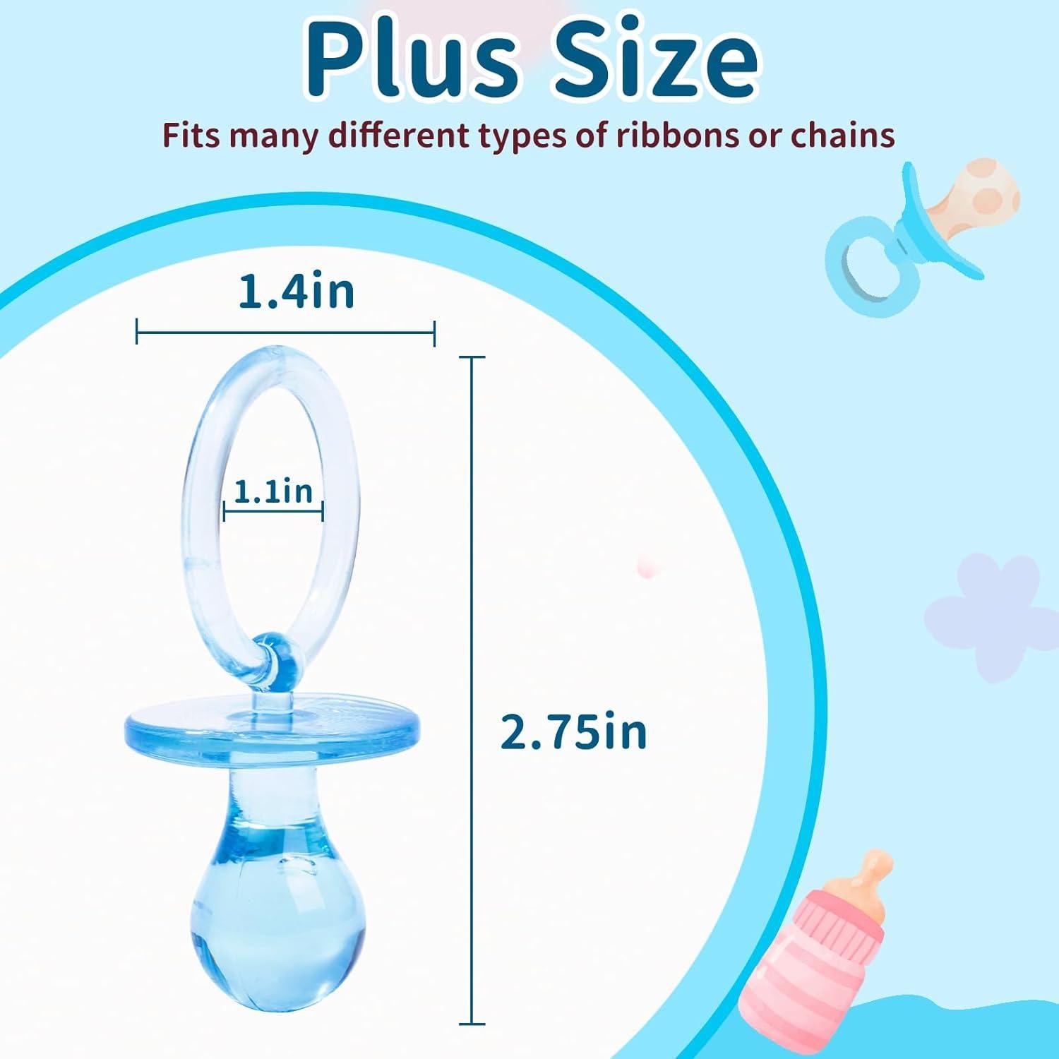 72 Chupetes de Baby Shower Azules XINHUIDALSQ 6.99 cm Decoración