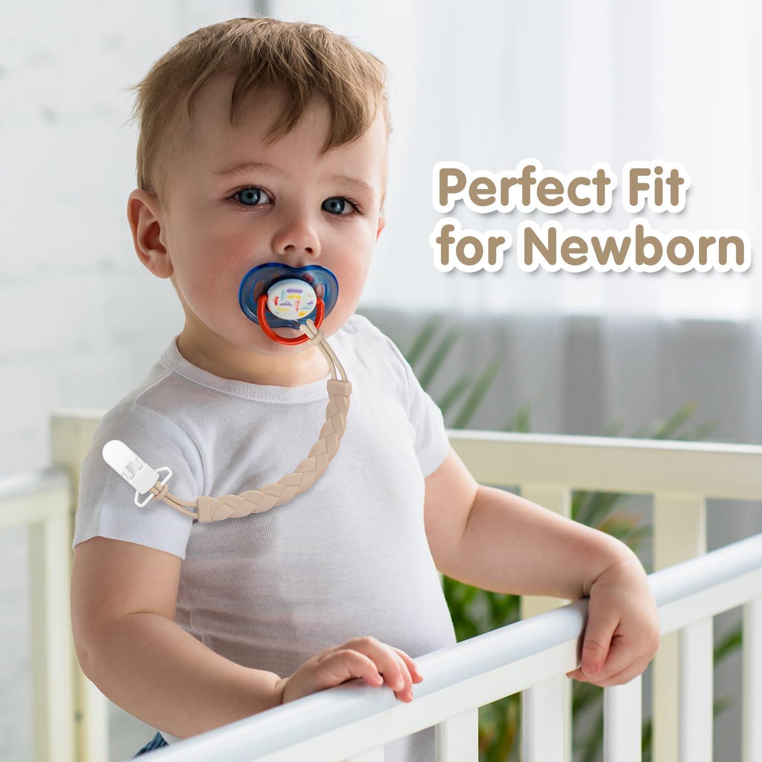 Clip de Chupete de Silicona 100% Grado Alimenticio - Paquete de 4