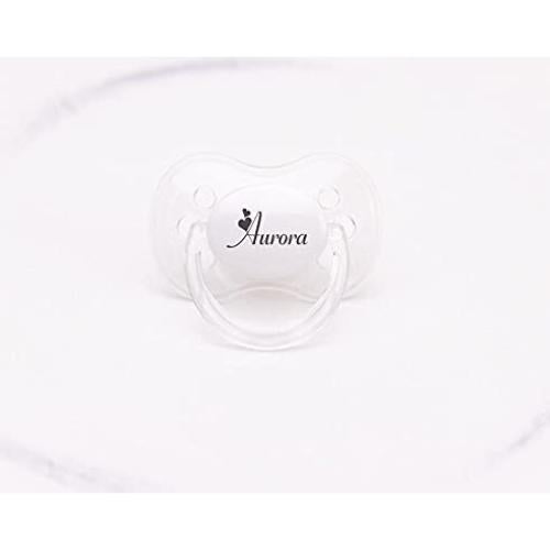 Chupetes Personalizados con Nombre - Paquete de 3 Rosa y Blanco - 0-6 y 6-18 Meses