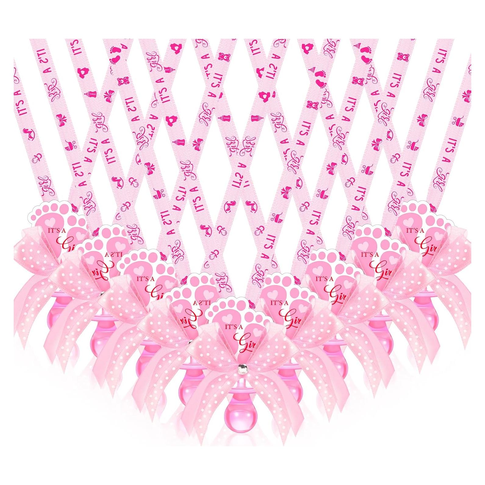 Collares de Chupete XunYee 48 Pcs Rosa Baby Shower