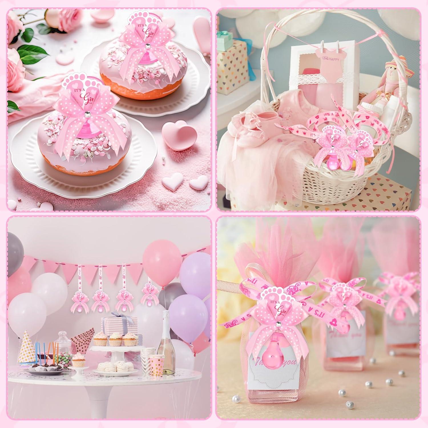 Collares de Chupete XunYee 48 Pcs Rosa Baby Shower