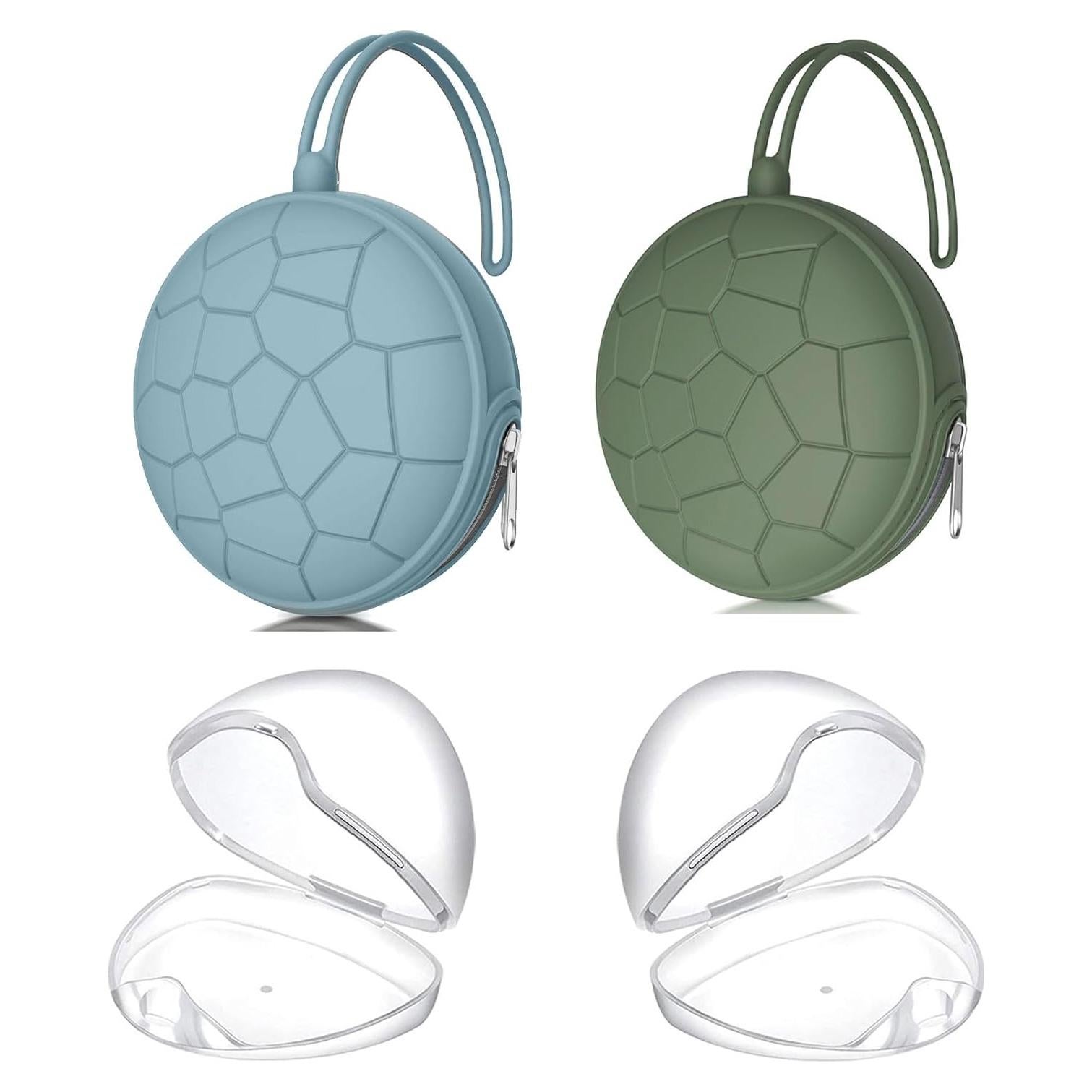 Estuche para Chupete Smlpuame 4 Piezas Silicona Verde y Azul