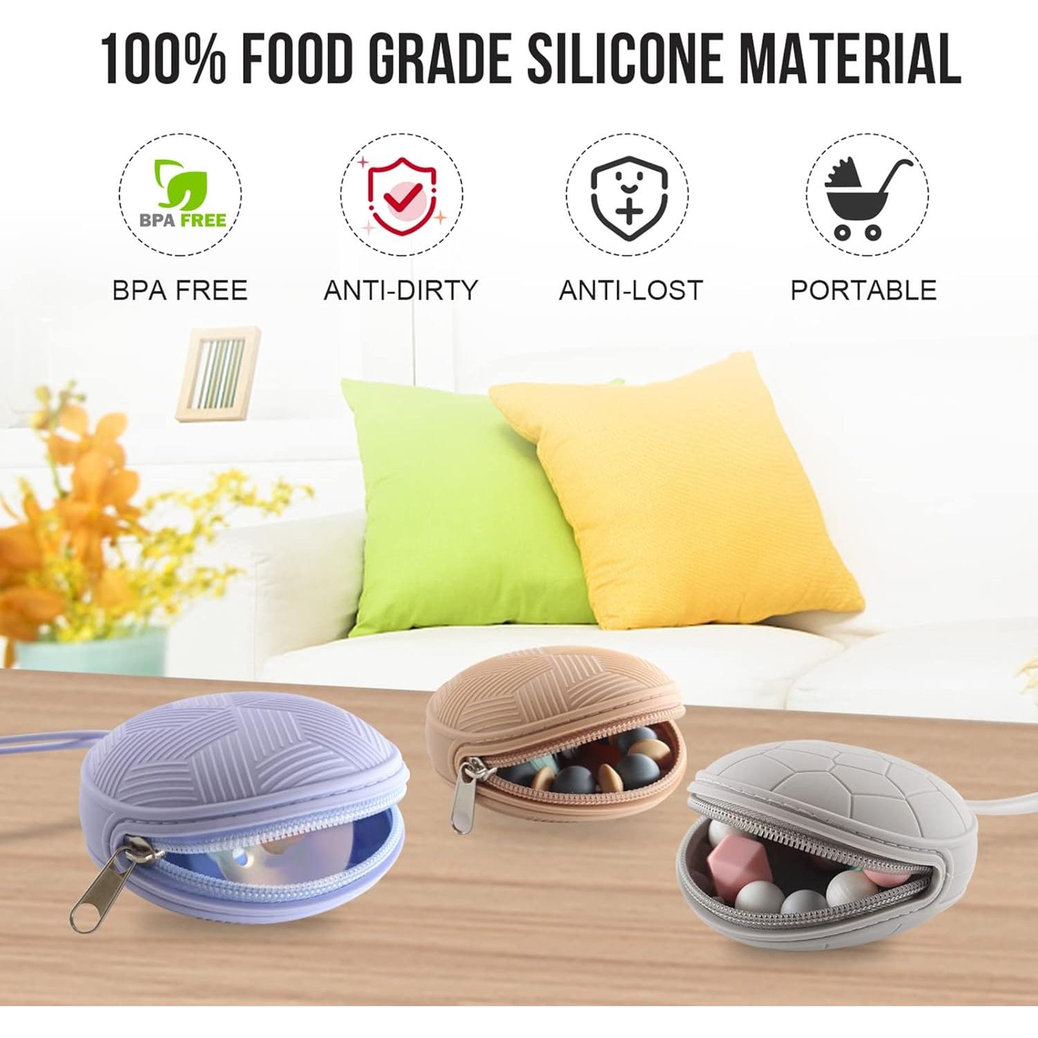 Estuche para Chupete Smlpuame 4 Piezas Silicona Verde y Azul