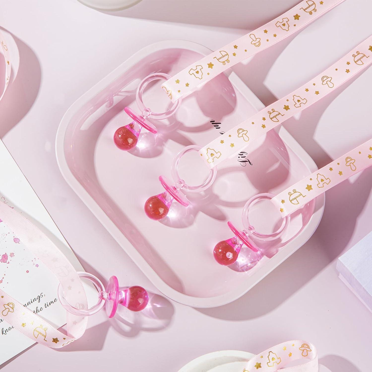 Collares de Chupete Rosa 60 Pcs - Decoración Baby Shower