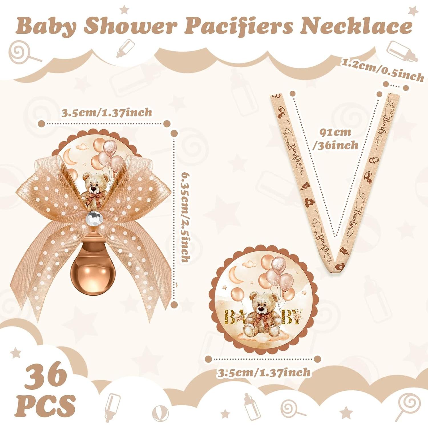 Hotop 36 Collares de Chupete Acrílico Baby Shower Niña