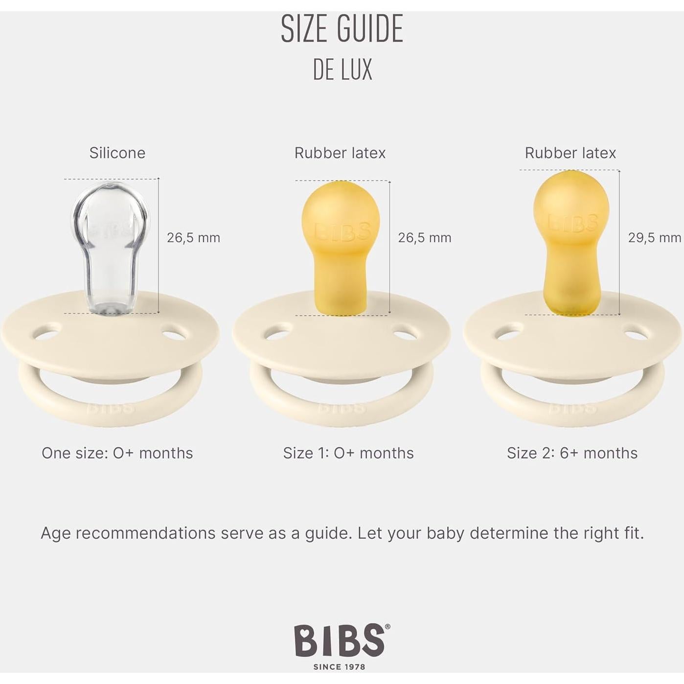 Chupetes BIBS De Lux Set 2 Marfil/Salvia 6-18 meses