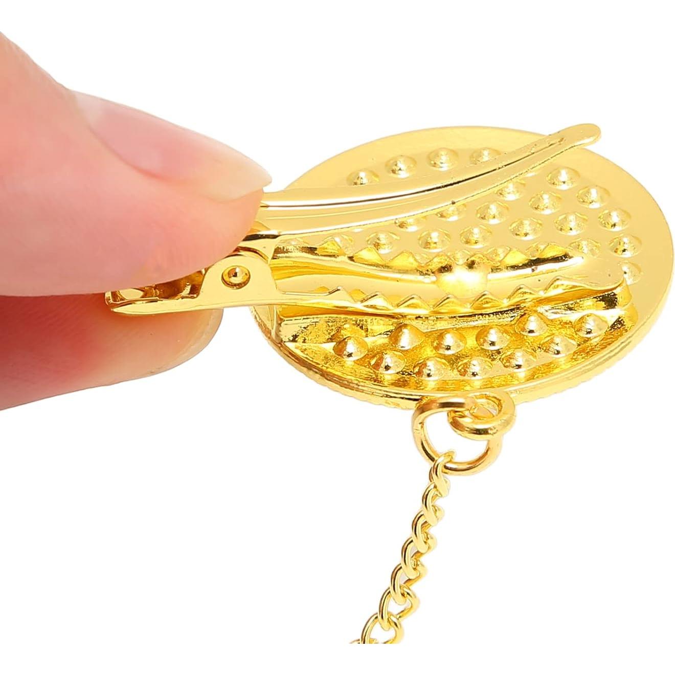 Chupete Dorado para Bebé con Clip - Diseño Curvado 6-18 Meses