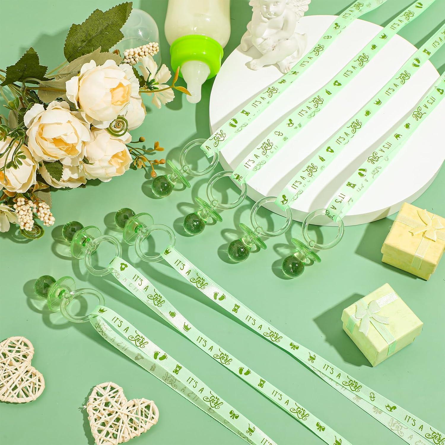 Collares de Chupetes Acrílicos Junkin 60 Piezas Baby Shower Verde