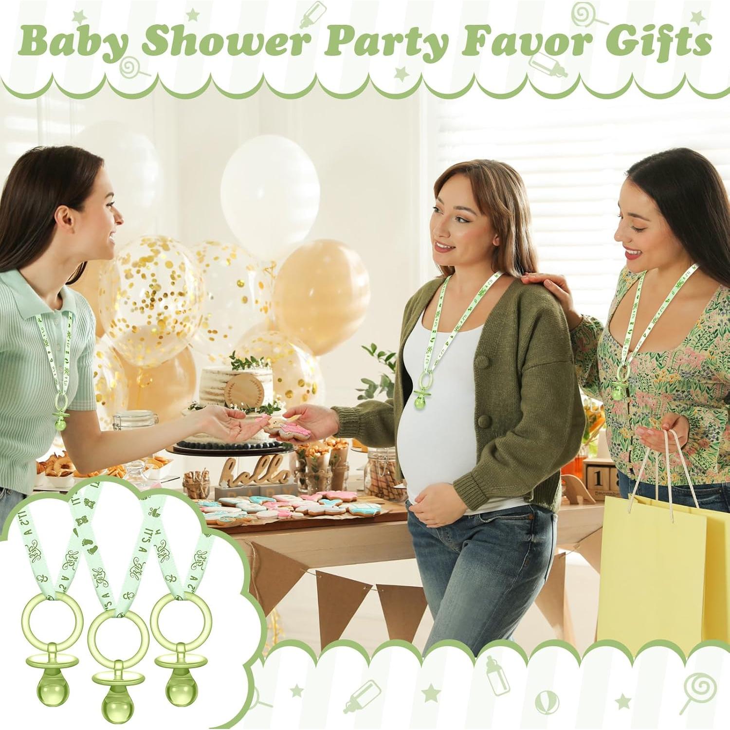 Collares de Chupetes Acrílicos Junkin 60 Piezas Baby Shower Verde