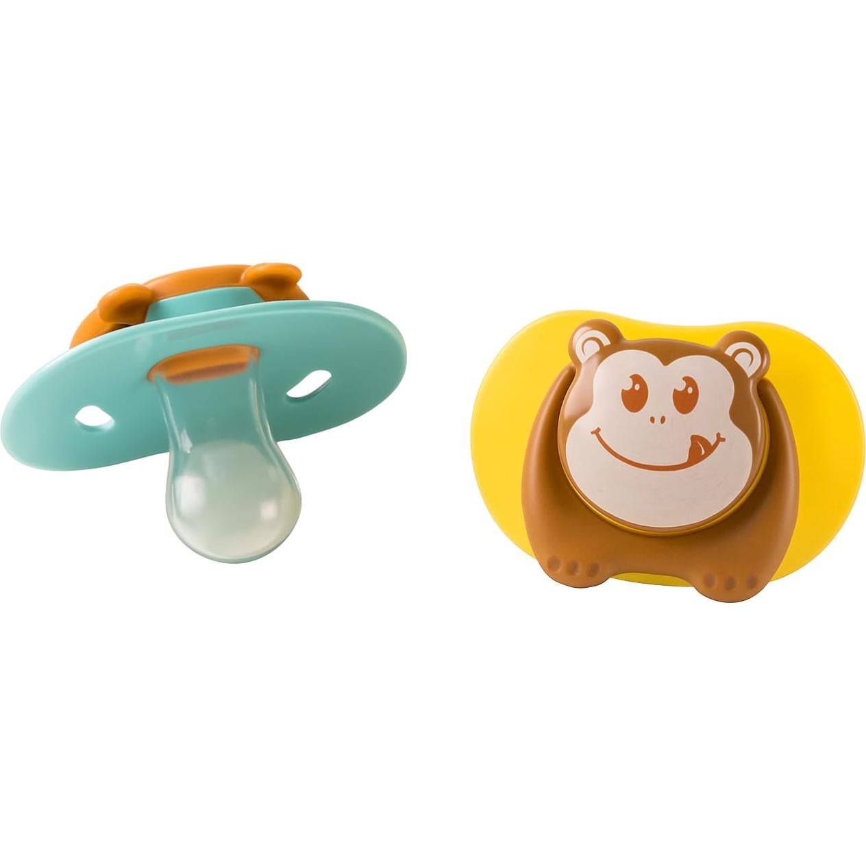 Chupete ortodóntico natural para bebés - Mono y Oso - 2 unidades