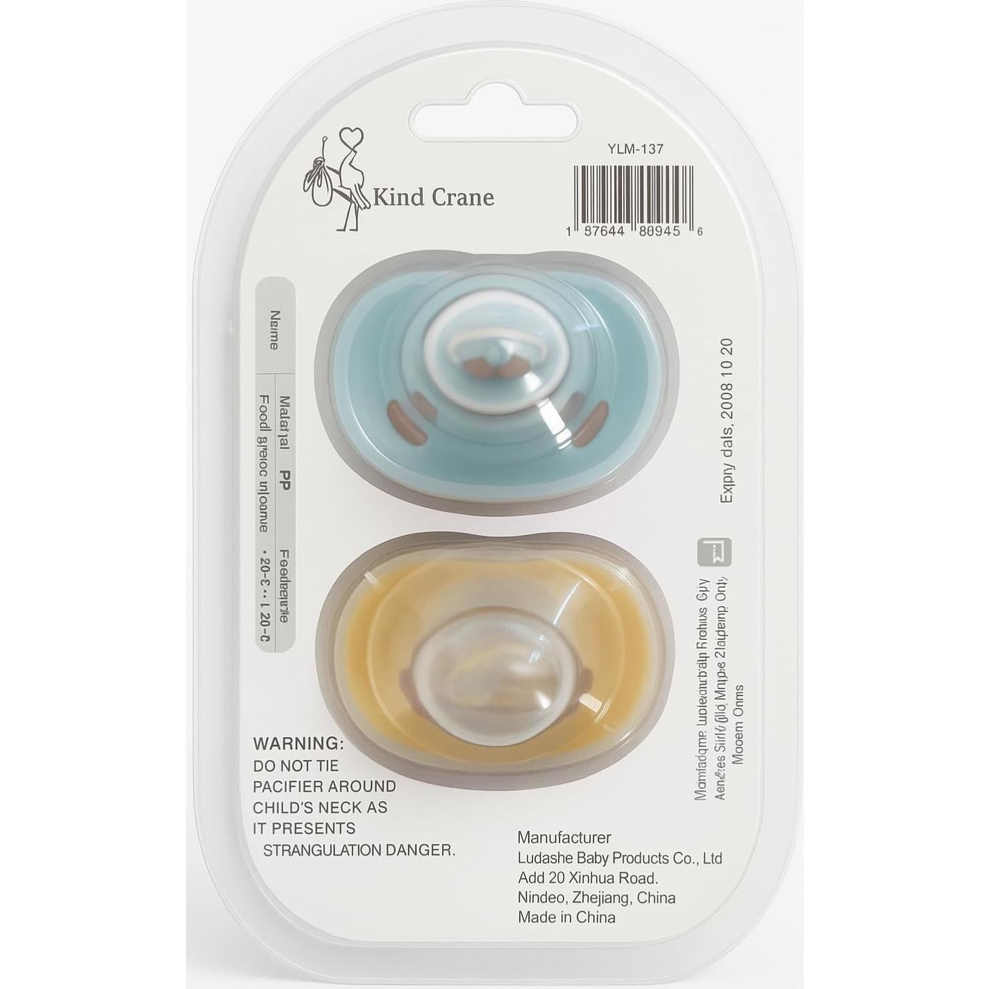 Chupete ortodóntico natural para bebés - Mono y Oso - 2 unidades