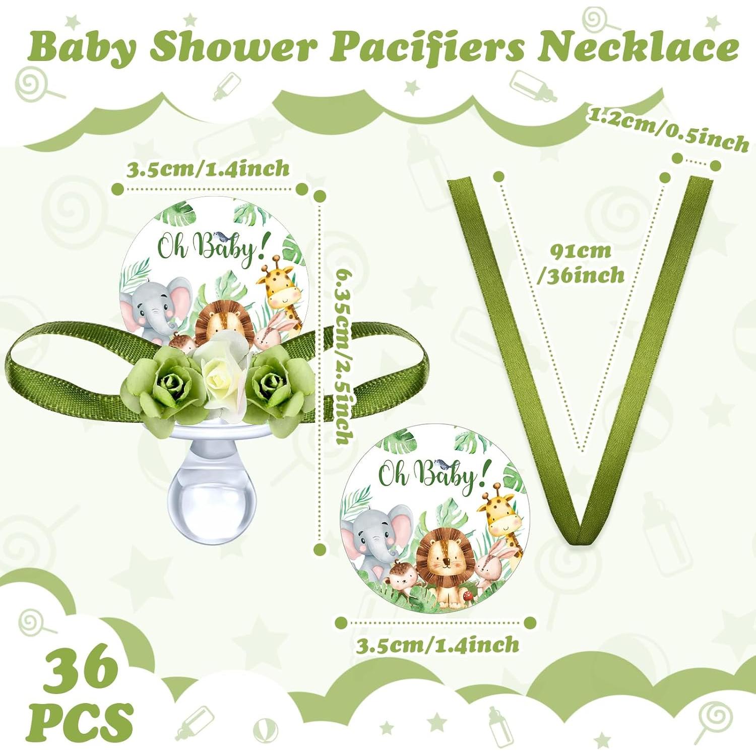 Collares de Chupete para Baby Shower Quelay 36 Pcs Animales