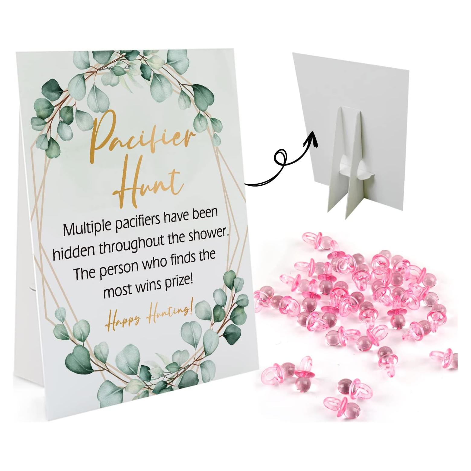 Juego de Caza Chupetes Baby Shower GNATV con Cartel y 50 Chupetes