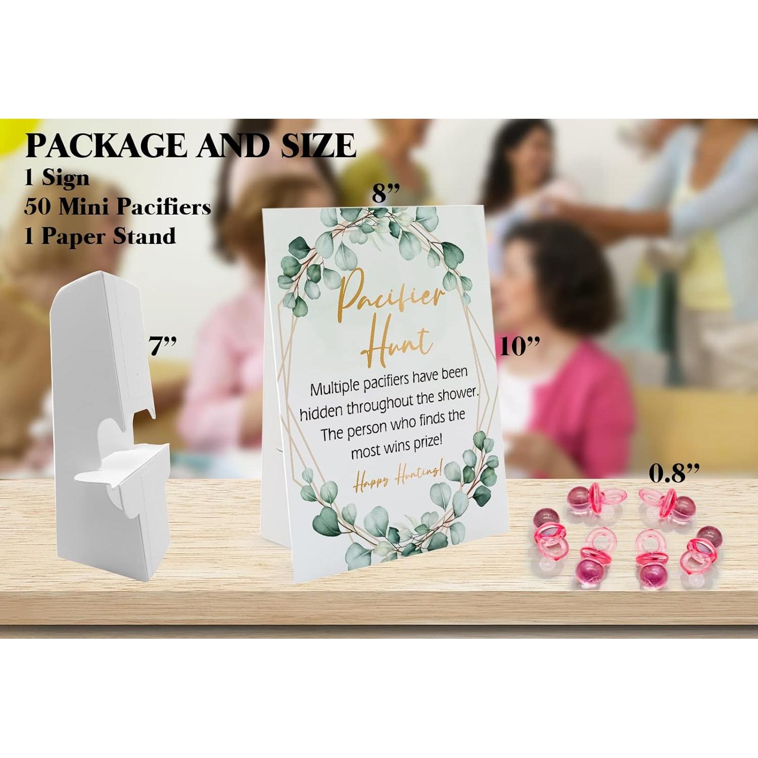 Juego de Caza Chupetes Baby Shower GNATV con Cartel y 50 Chupetes