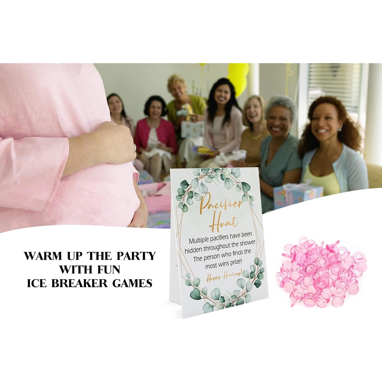 Juego de Caza Chupetes Baby Shower GNATV con Cartel y 50 Chupetes