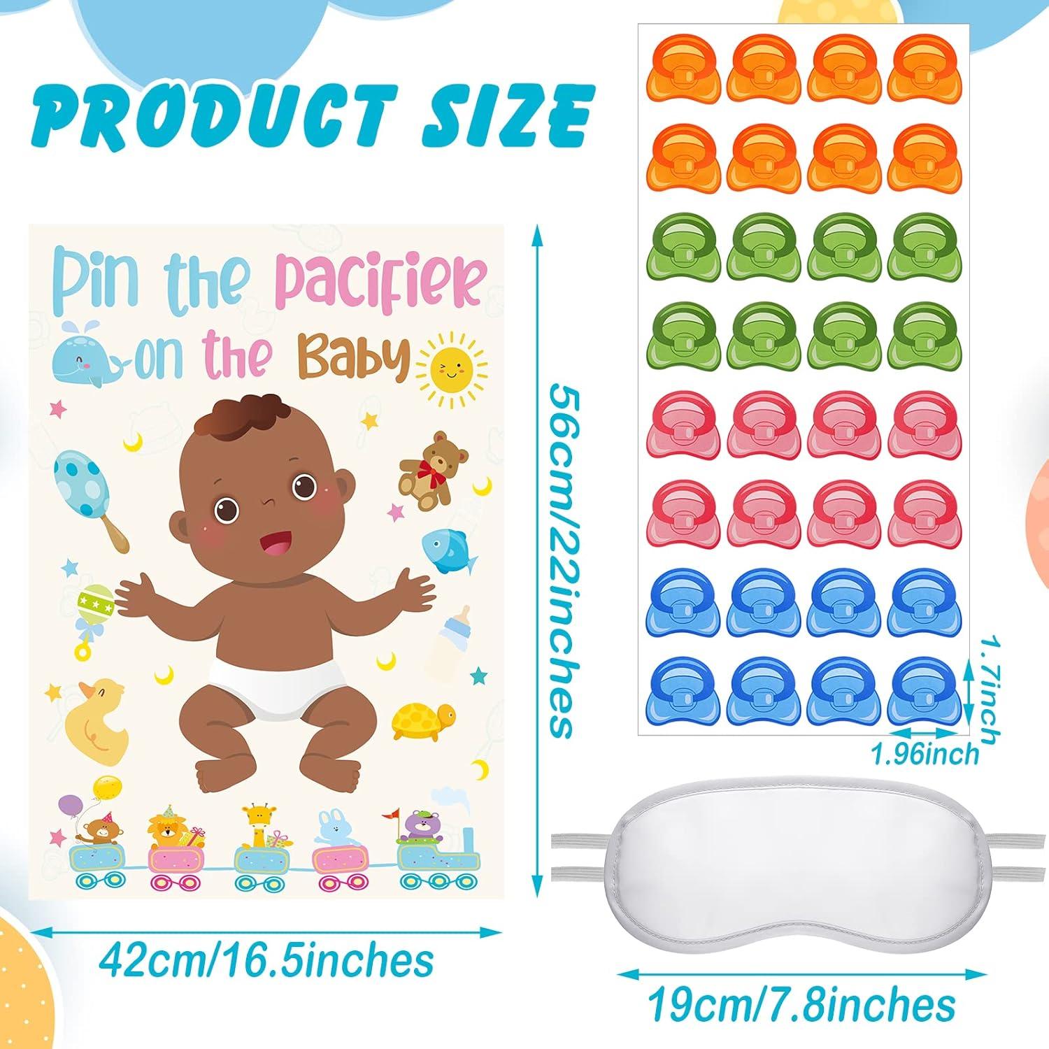 Juego de Baby Shower Afroamericano Yinder con 36 Pegatinas