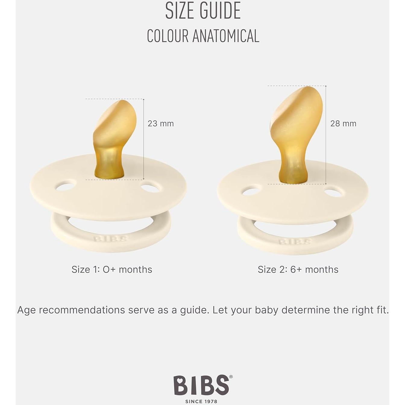 Chupetes BIBS 0-6 Meses - 2 Pack - Caucho Natural - Color Salvia