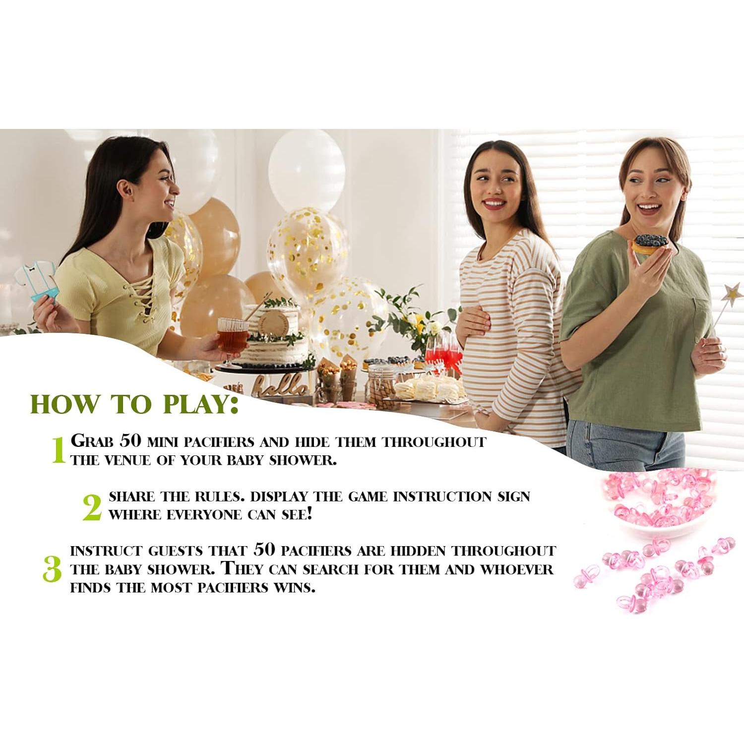 Juego de Caza Chupetes Baby Shower GNATV - 50 Chupetes Mini