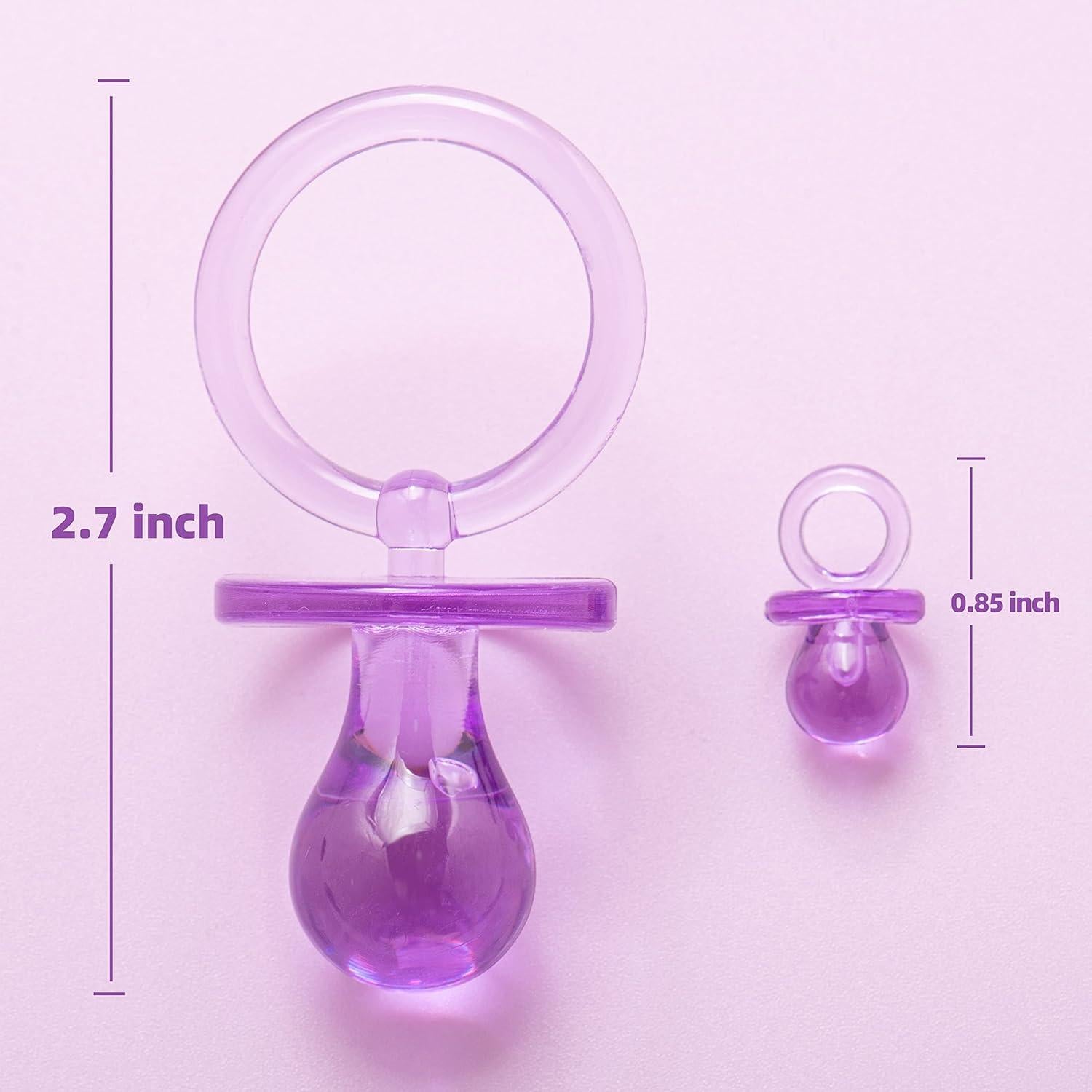 Collares de Chupetes para Baby Shower - 24 Piezas Morado