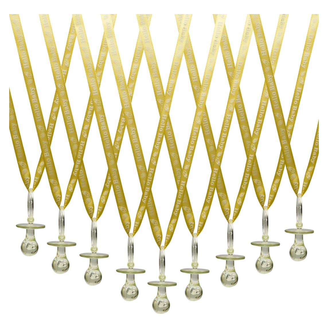 Collares de Chupetes Hola Bebé 36 Piezas Acrílico Amarillo