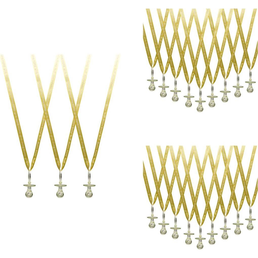 Collares de Chupetes Hola Bebé 36 Piezas Acrílico Amarillo
