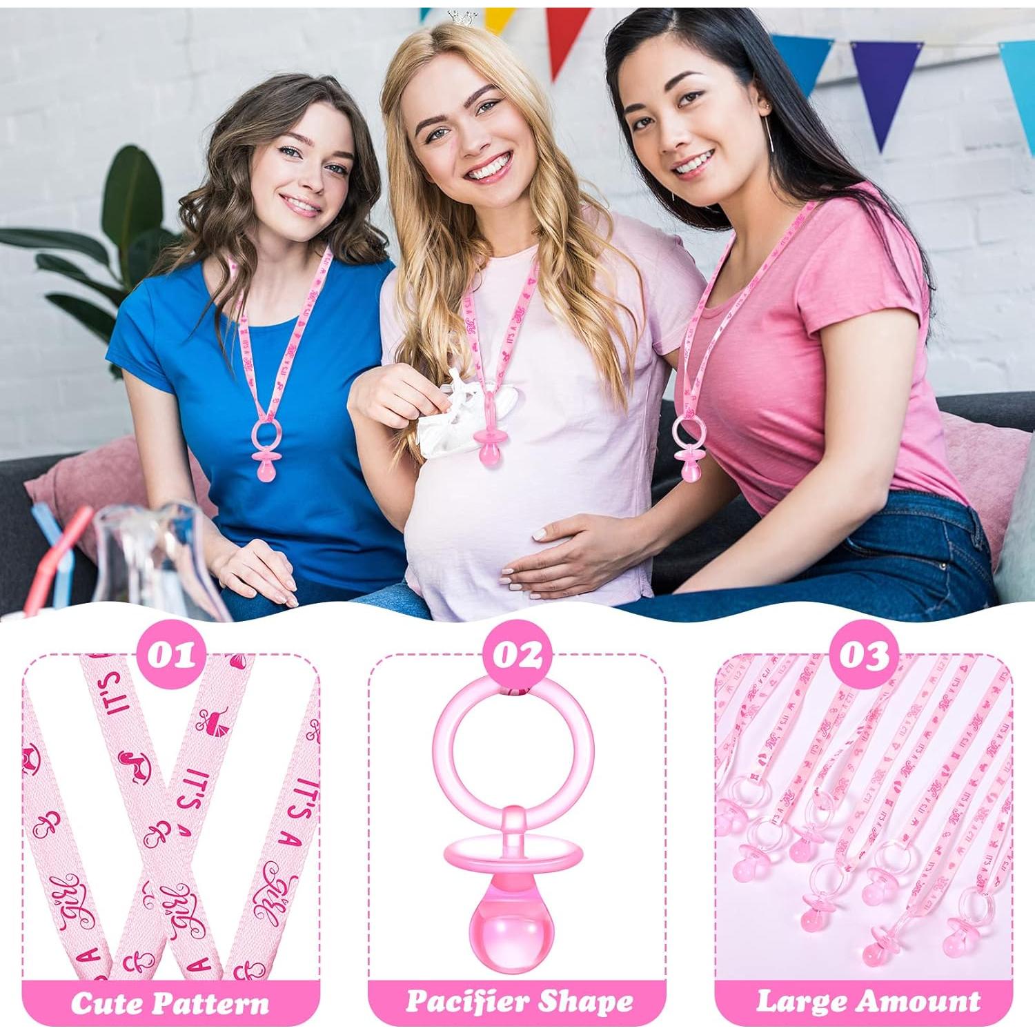 Collares de Chupetes Rosa Chengu 100 Pcs Baby Shower