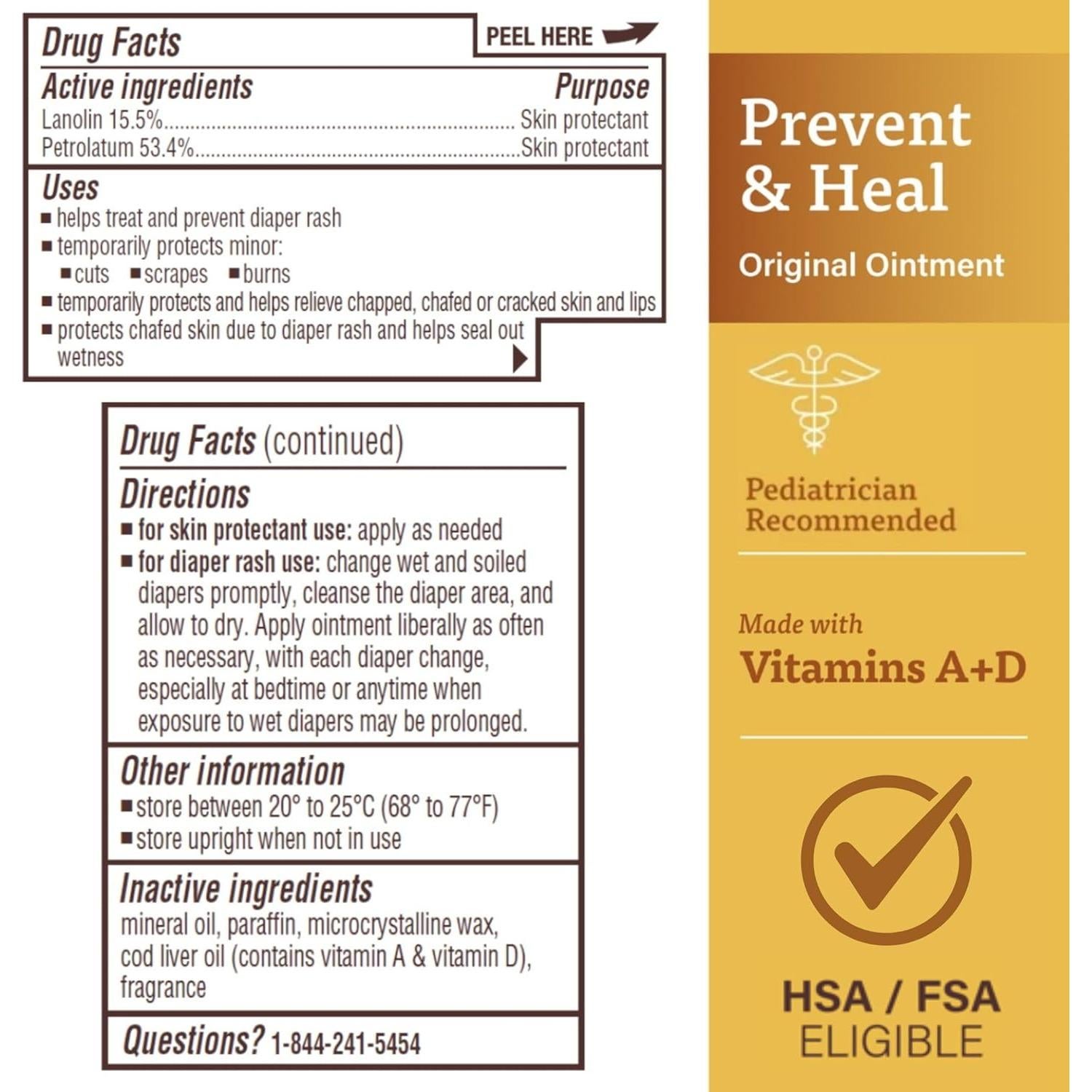 Pomada A+D Original para Erupciones de Pañal 0.45 kg - 2 Tarros