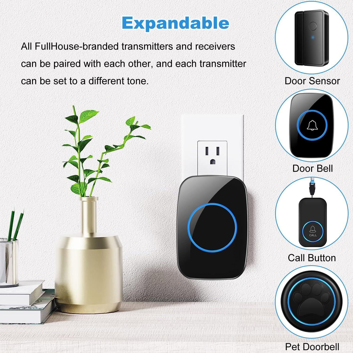 Timbre Inalámbrico Full House A10 2 Botones 60 Melodías