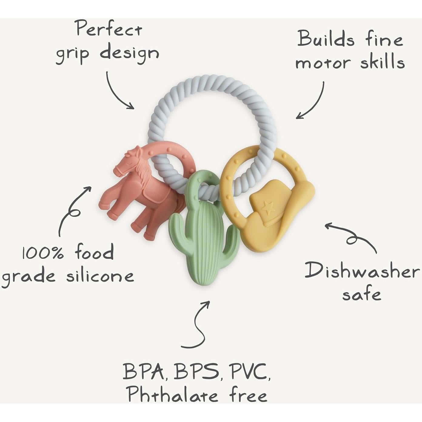 Anillo de Dentición Mushie de Silicona Occidental 7.62x13.12cm