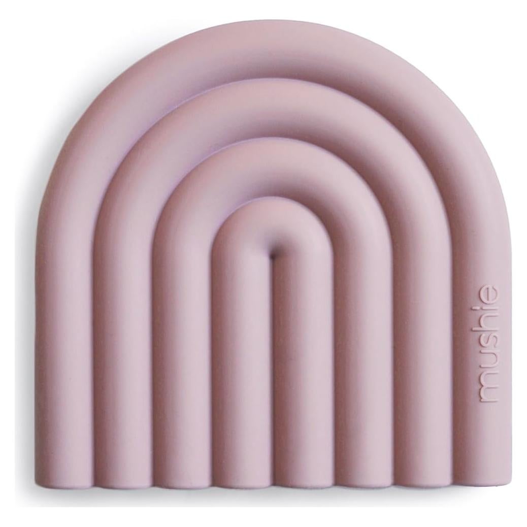 Mordedor de silicona Mushie Arcoíris Mauve 8.6 cm