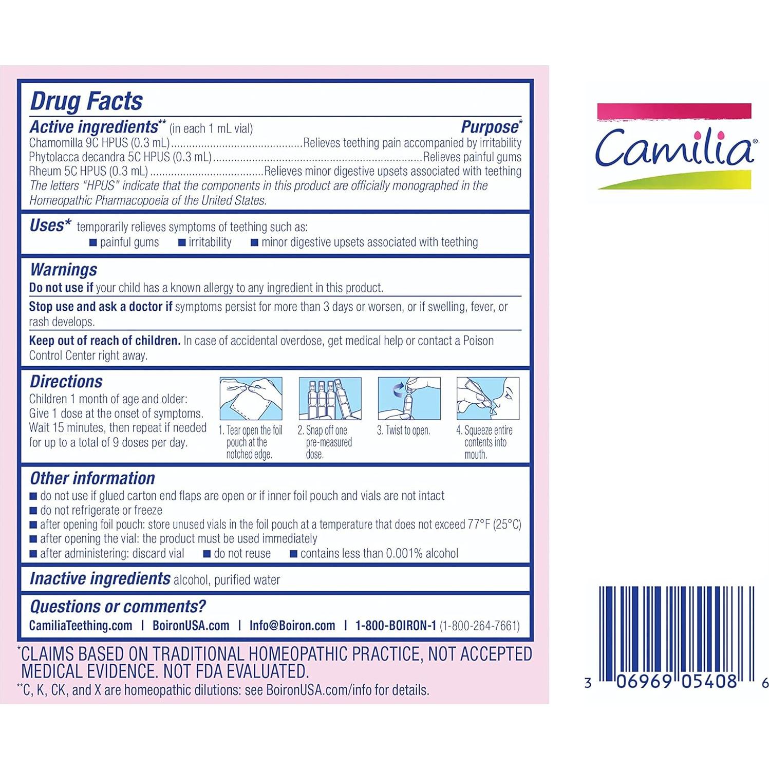Boiron Camilia Gotas Dentición 15 Dosis Alivio Bebés