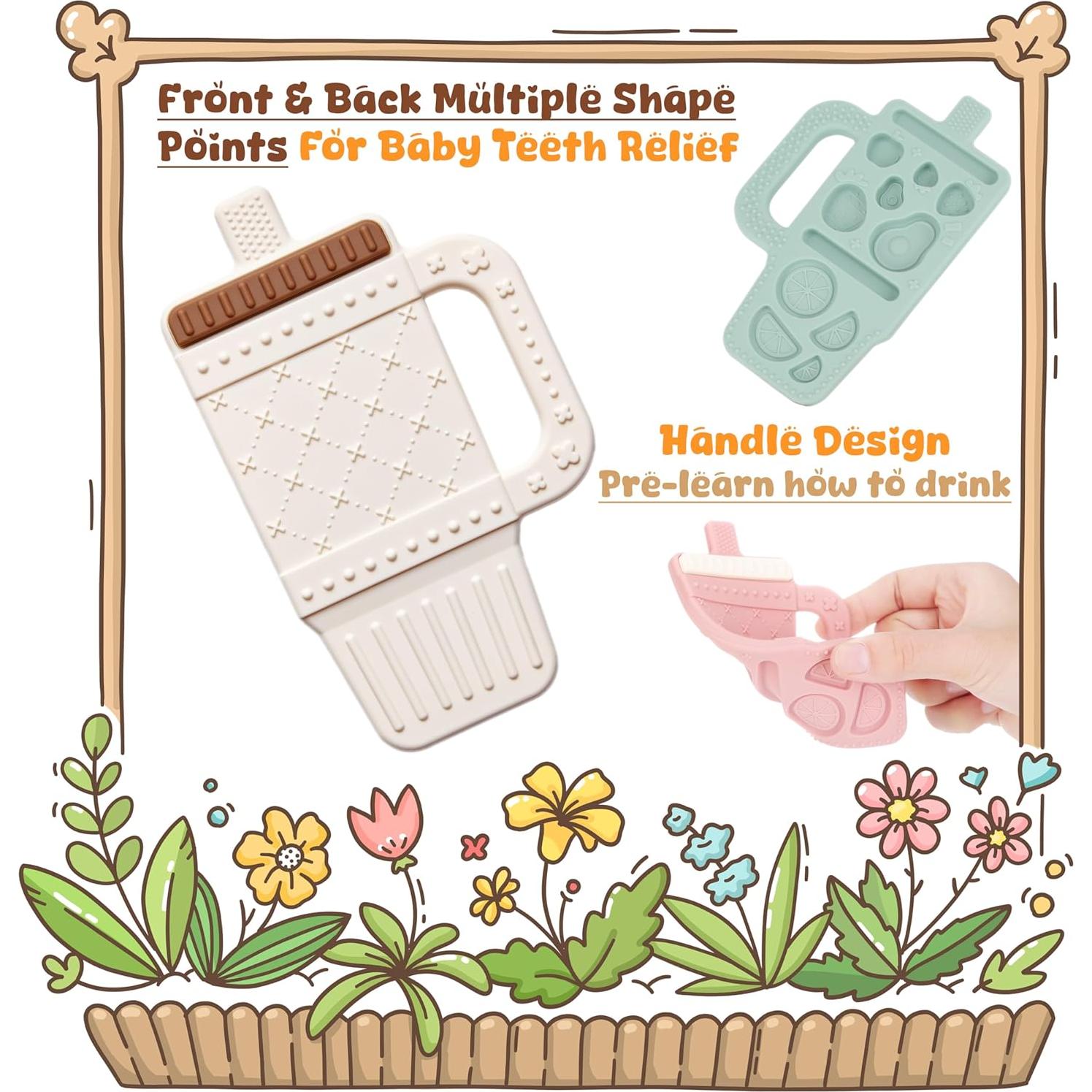 Juguete de Dentición LalaDream Rosa Tumbler Silicona 3+ Meses