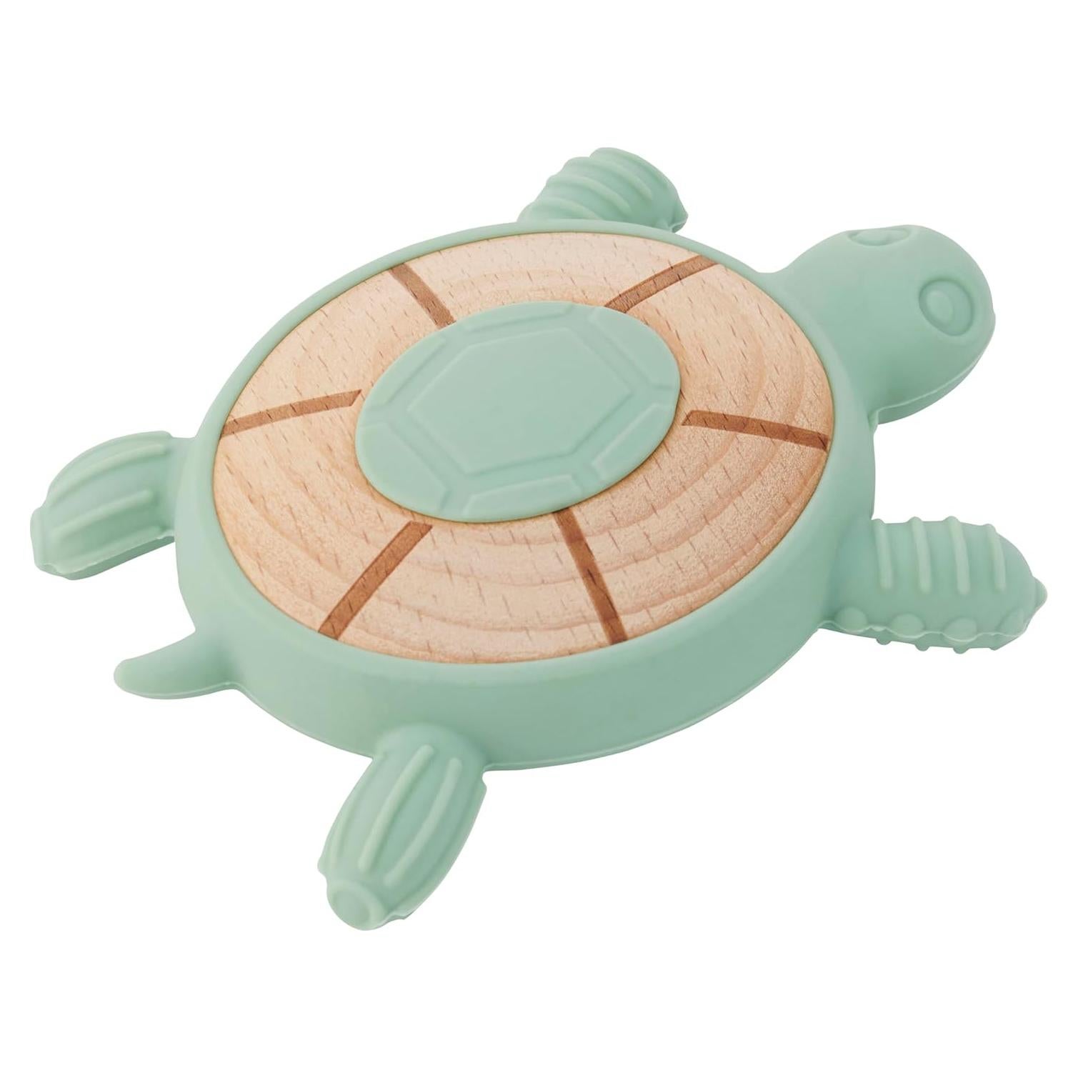 Mordedor Silisoft Tortuga de Silicona y Madera para Bebés