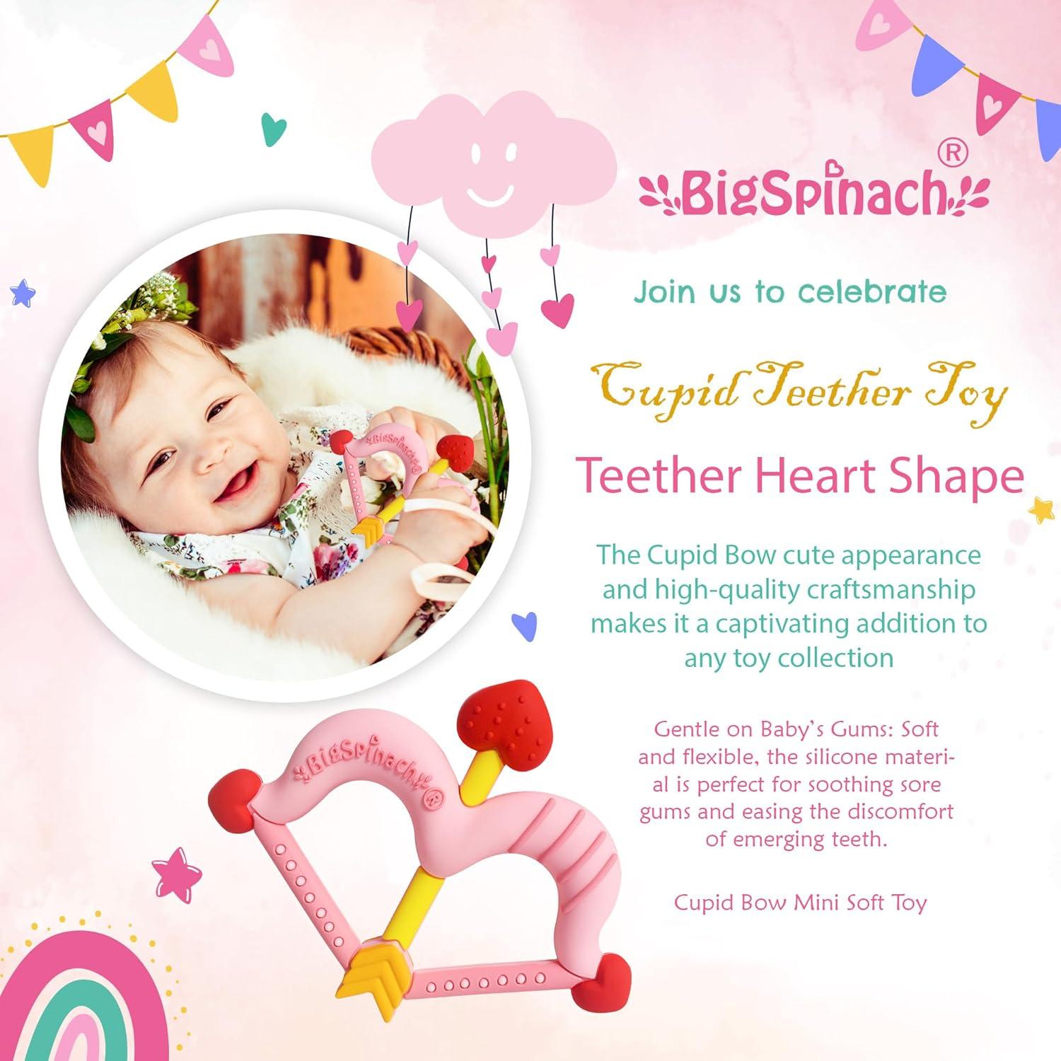 Mordedor de Silicona Corazón Rosa para Bebés - Cupido