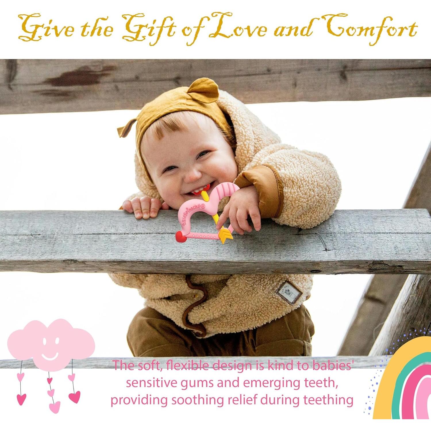 Mordedor de Silicona Corazón Rosa para Bebés - Cupido