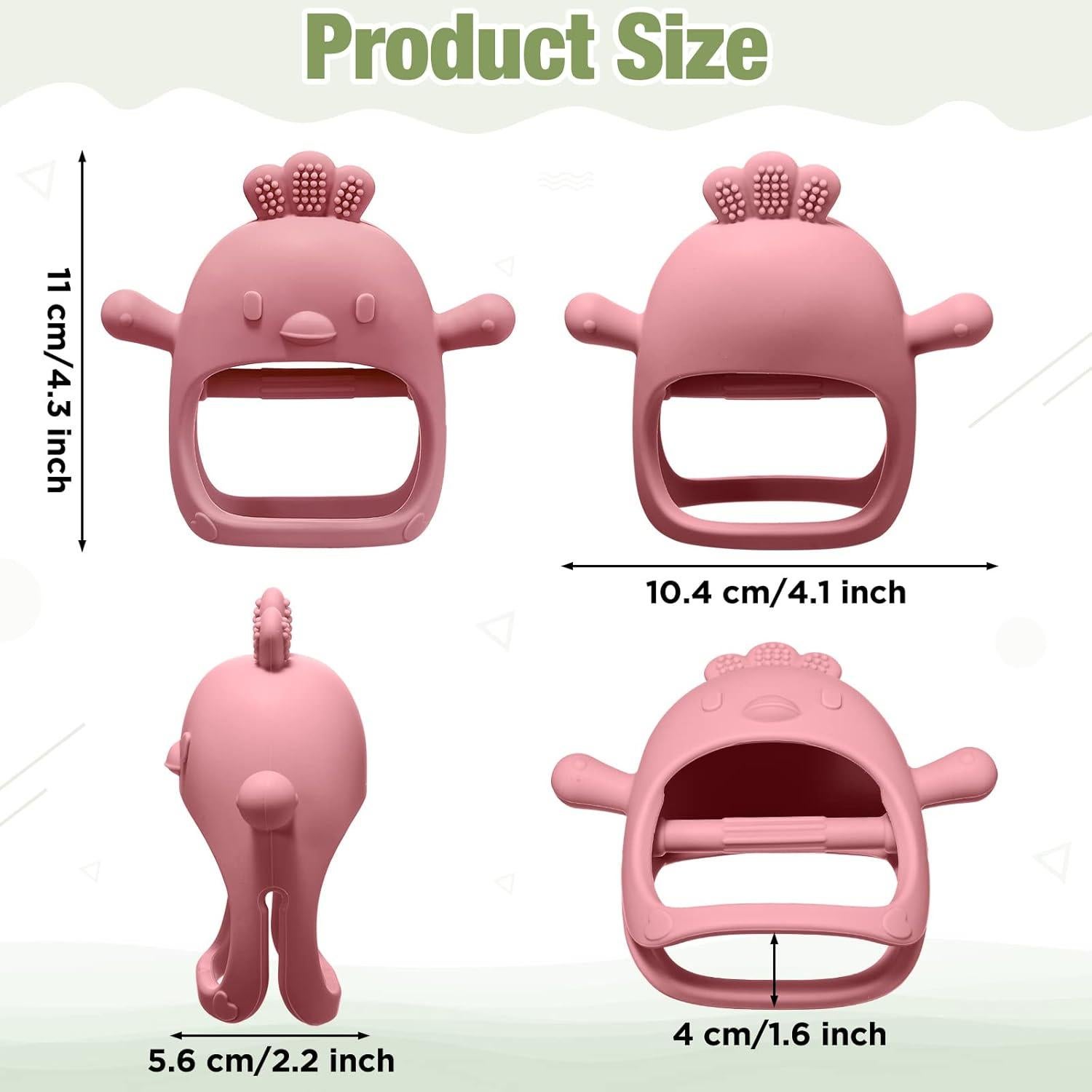 Paquete de 3 Mordedores de Silicona para Bebés - Verde, Rojo, Amarillo