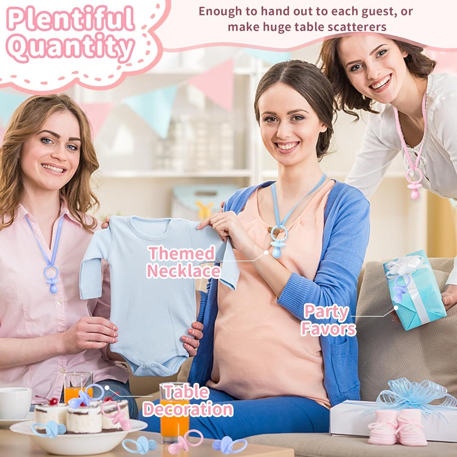 36 Chupetes de Plástico Rosa para Baby Shower - Decoración DIY