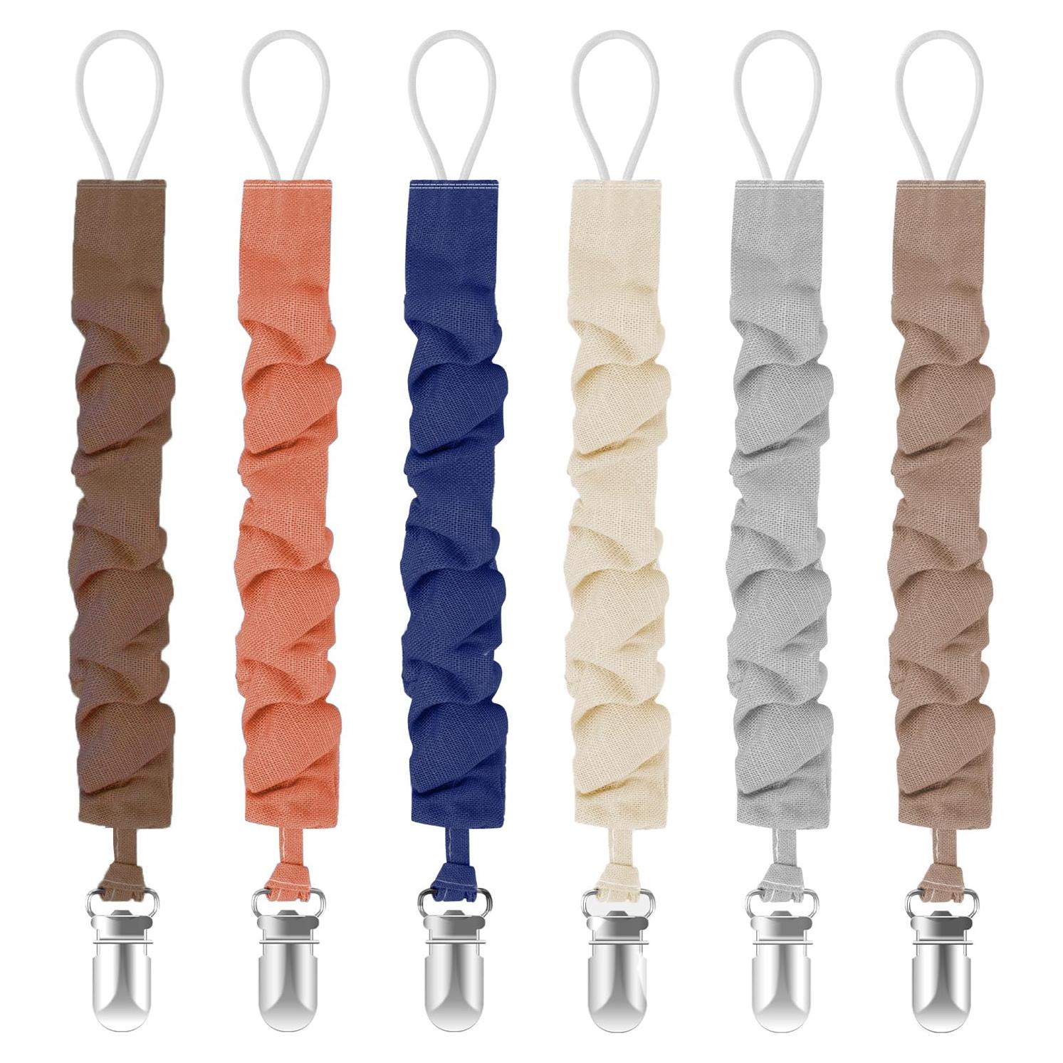 Clip de Chupete TenderBabe Naranja - 6 Paquetes, Seguro y Suave