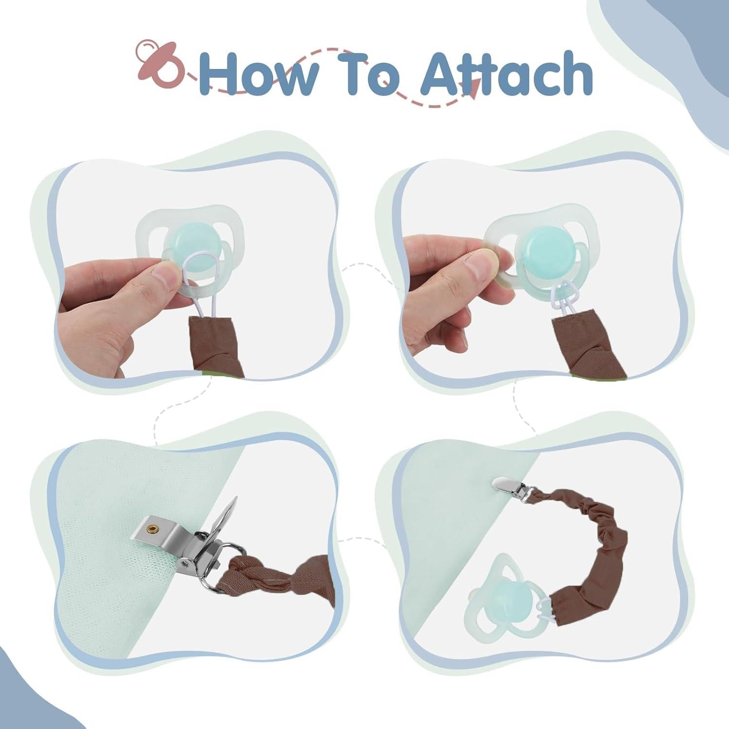 Clip de Chupete TenderBabe Naranja - 6 Paquetes, Seguro y Suave