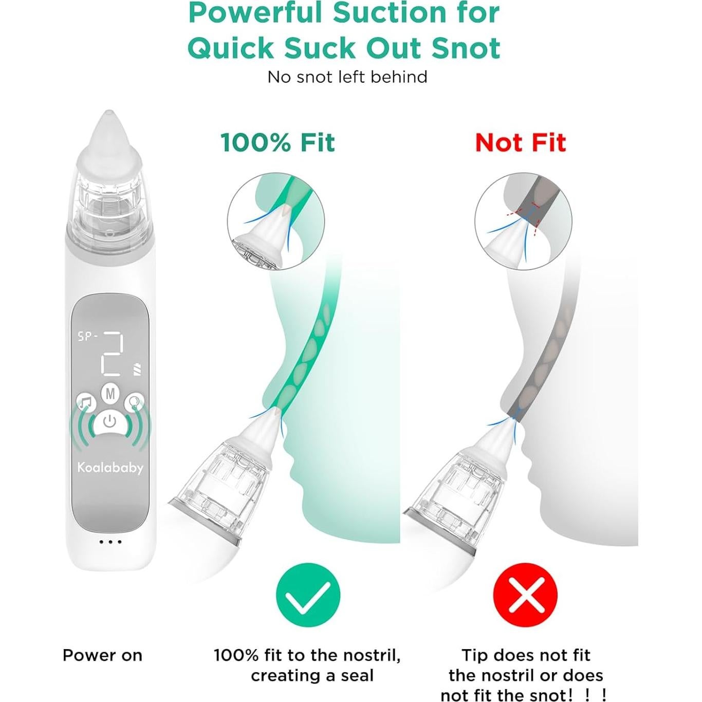 Aspirador Nasal Eléctrico Koalababy KA1006 para Bebés